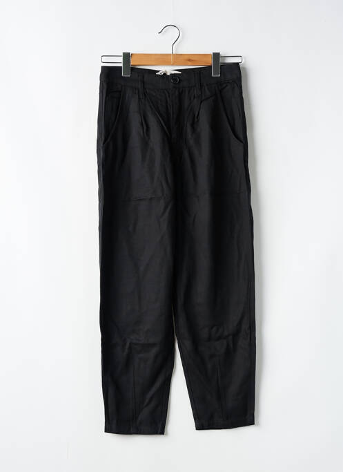 Pantalon droit tissage popeline taille normale noir ZARA femme