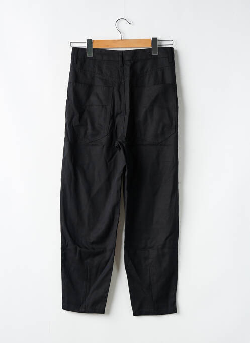 Pantalon droit tissage popeline taille normale noir ZARA femme
