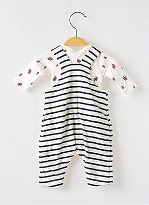 Ensemble pantalon fermeture pressionnée à l'entrejambe blanc PETIT BATEAU garçon