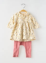 Ensemble pantalon coupe évasée beige PETIT BATEAU fille
