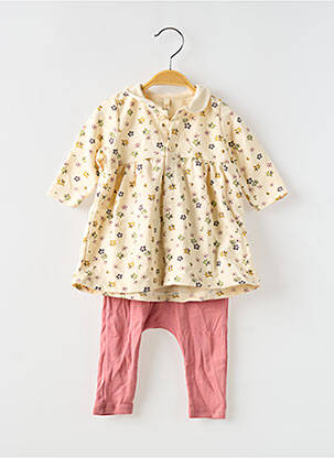 Ensemble pantalon coupe évasée beige PETIT BATEAU fille