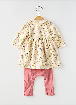 Ensemble pantalon coupe évasée beige PETIT BATEAU fille
