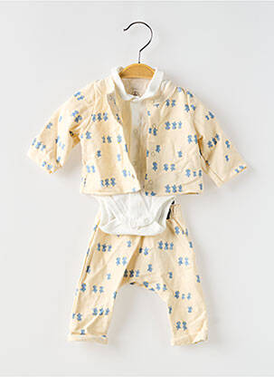 Ensemble pantalon taille élastique beige PETIT BATEAU garçon