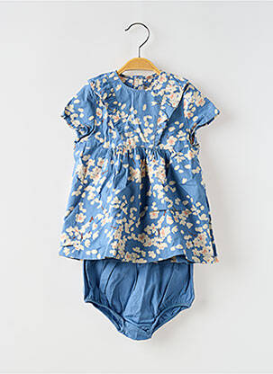 Ensemble short tissage popeline bleu PETIT BATEAU fille
