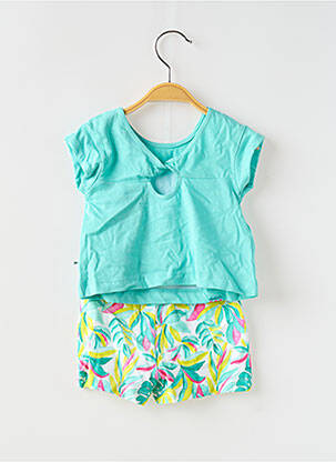 Ensemble short manches courtes bleu MAYORAL fille