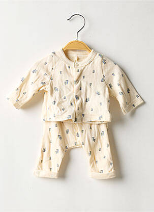 Ensemble pantalon taille élastique beige PETIT BATEAU garçon