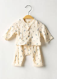 Ensemble pantalon taille élastique beige PETIT BATEAU garcon