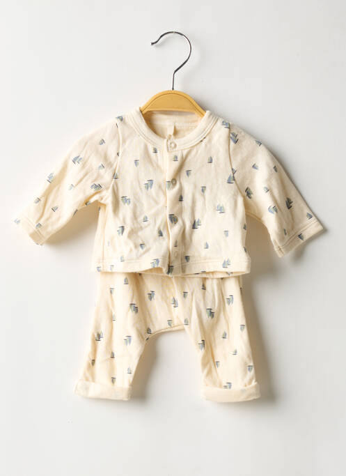 Ensemble pantalon taille élastique beige PETIT BATEAU garcon