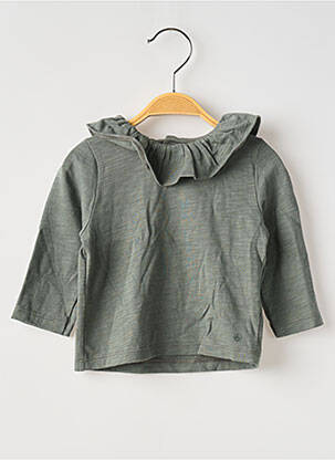 T-shirt coupe cintrée manches longues vert PETIT BATEAU fille