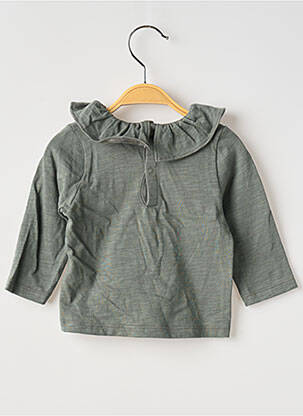 T-shirt coupe cintrée manches longues vert PETIT BATEAU fille