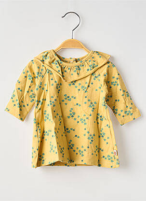 Robe courte manches longues manches longues jaune MOULIN ROTY fille