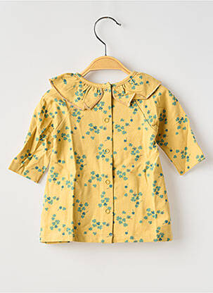 Robe courte manches longues manches longues jaune MOULIN ROTY fille