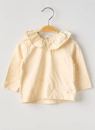 T-shirt coupe cintrée manches longues beige PETIT BATEAU fille