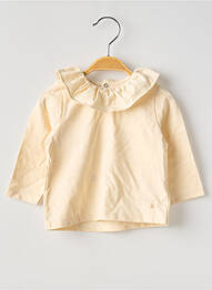 T-shirt coupe cintrée manches longues beige PETIT BATEAU fille