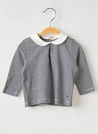 T-shirt coupe cintrée manches longues bleu PETIT BATEAU fille