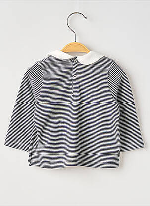 T-shirt coupe cintrée manches longues bleu PETIT BATEAU fille