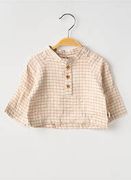 Chemise manches longues imprimé carreaux marron MOULIN ROTY garcon