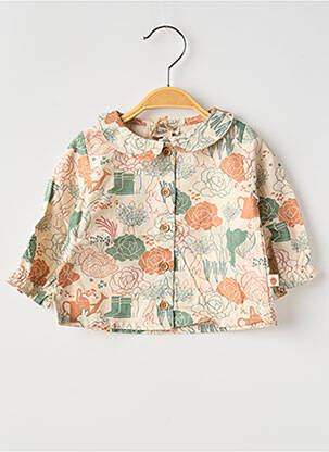 Chemisier tissage popeline manches longues vert MOULIN ROTY fille
