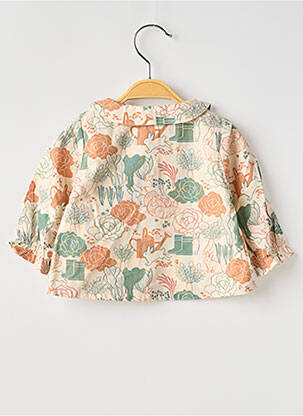Chemisier tissage popeline manches longues vert MOULIN ROTY fille