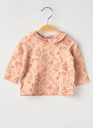 T-shirt coupe cintrée manches longues orange MOULIN ROTY fille