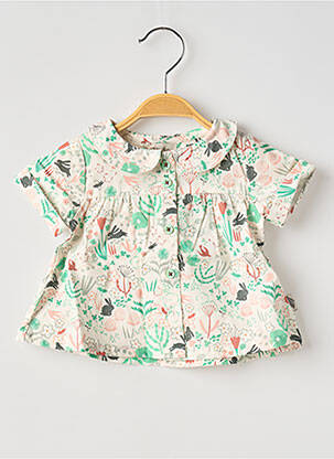 Chemisier manches courtes manches courtes vert MOULIN ROTY fille