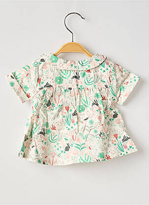 Chemisier manches courtes manches courtes vert MOULIN ROTY fille