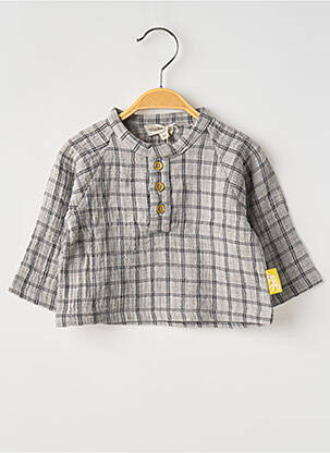 Chemise manches longues imprimé rayures gris MOULIN ROTY garçon