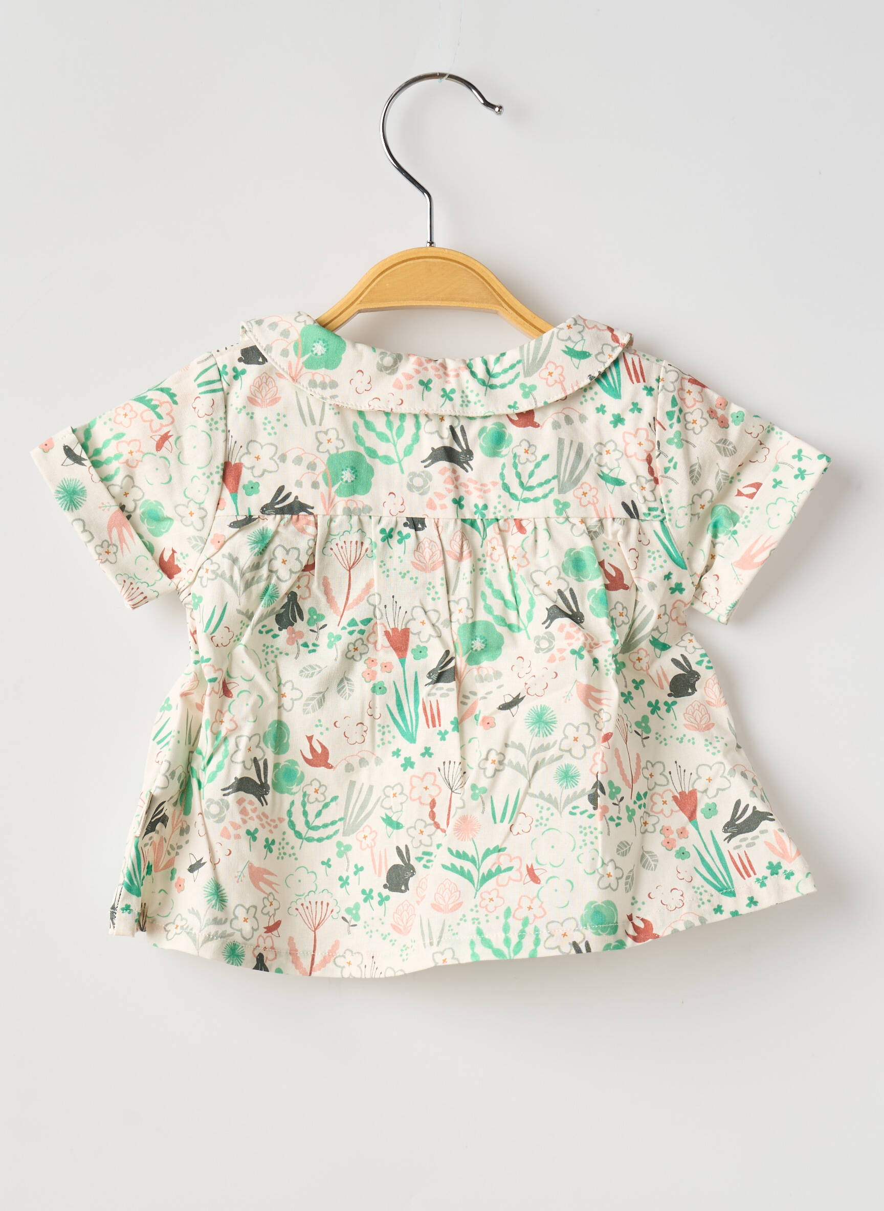 Chemisier manches courtes manches courtes vert MOULIN ROTY fille