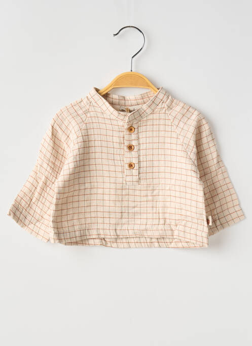 Chemise manches longues marron MOULIN ROTY pour garçon