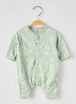 Pyjama fermeture pressionnée à l'entrejambe vert PETIT BATEAU fille