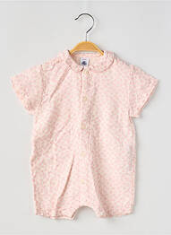 Combishort resserrée sur le bas manches courtes rose PETIT BATEAU fille
