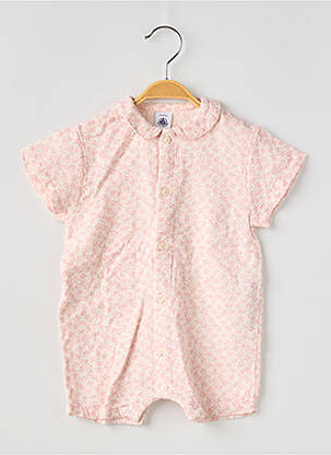 Combishort resserrée sur le bas manches courtes rose PETIT BATEAU fille