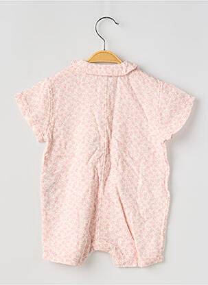Combishort resserrée sur le bas manches courtes rose PETIT BATEAU fille