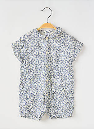 Combishort resserrée sur le bas manches courtes bleu PETIT BATEAU fille