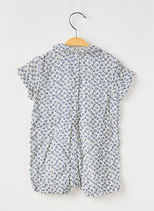 Combishort resserrée sur le bas manches courtes bleu PETIT BATEAU fille