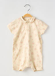 Combishort resserrée sur le bas manches courtes beige PETIT BATEAU fille