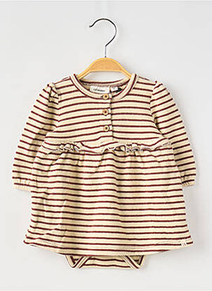 Robe mi-longue col rond manches longues rouge LIL'ATELIER fille