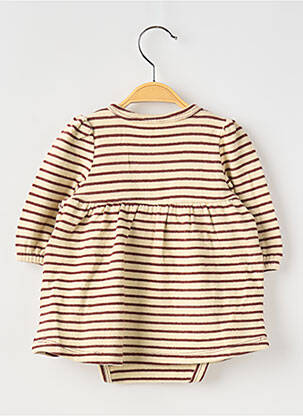 Robe mi-longue col rond manches longues rouge LIL'ATELIER fille