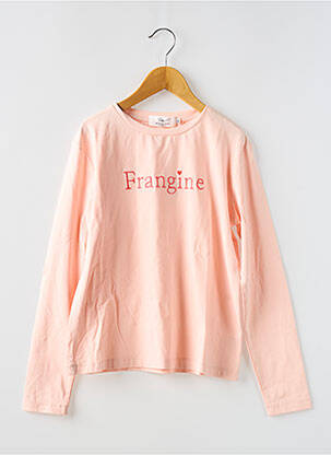 Top coupe droite manches longues rose PM MERE & FILLE fille