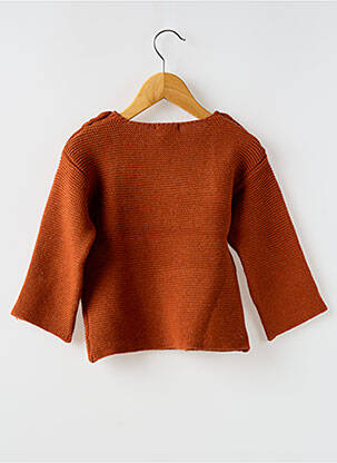 Pull coupe droite manches longues marron MOULIN ROTY garçon