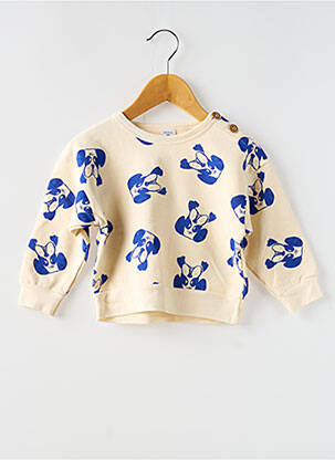 Sweat-shirt coupe droite manches longues beige PETIT BATEAU garçon