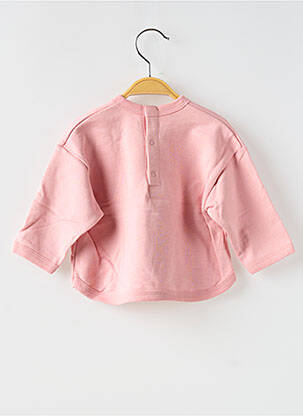 Sweat-shirt manches longues manches longues rose PETIT BATEAU fille
