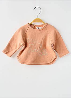 Sweat-shirt coupe droite manches longues orange MOULIN ROTY enfant