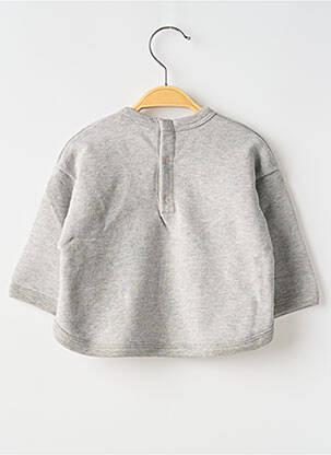 Sweat-shirt stretch manches longues gris PETIT BATEAU garçon