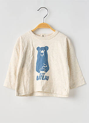 T-shirt manches longues manches longues beige PETIT BATEAU garçon