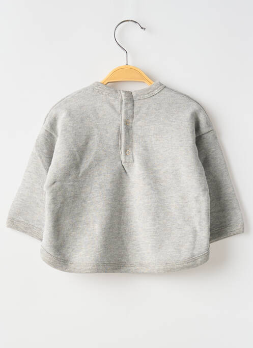 Sweat-shirt tissage jersey manches longues gris PETIT BATEAU garcon