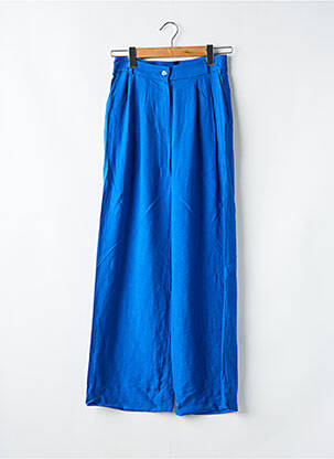 Pantalon large fermeture zippée sous rabat boutonné taille normale bleu VINTAGE LOVE femme