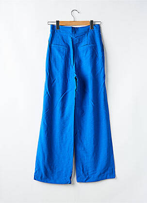 Pantalon large fermeture zippée sous rabat boutonné taille normale bleu VINTAGE LOVE femme