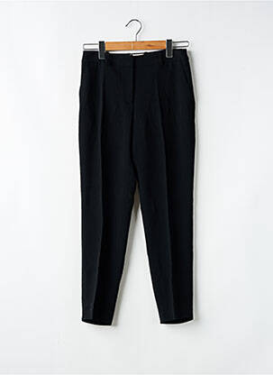 Pantalon droit fermeture zippée sous rabat avec crochet taille normale noir SÉZANE femme