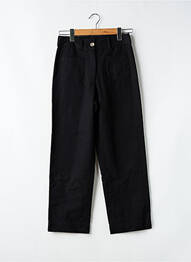 Pantalon droit fermeture zippée sous rabat boutonné taille normale noir PETITE MENDIGOTE femme